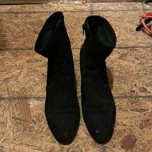 Velvet ankle booties
